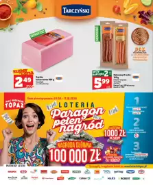 Topaz Express gazetka tydzień 39 Strona 4: Szynka konserwowa Tarczyński €2,49, Kabanosy Kruche Tarczyński €5,99