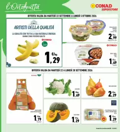 Volantino Conad Superstore Pagina 2: Pere Santa Maria €2,29, Zucca tonda €1,29