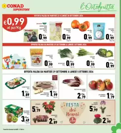 Volantino Conad Superstore Pagina 3: Funghi trifolati €1,89, Radicchio lungo spadone precoce €2,79
