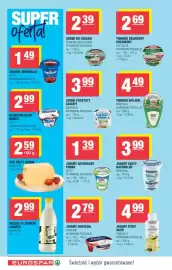 EuroSPAR gazetka Strona 4: Serek puszysty Łaciaty Mlekpol €3,99, Jogurt gęsty naturalny Bakoma €3,99
