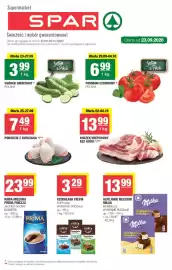 Spar gazetka Strona 1: Kawa mielona Prima Finezja €23,99, Alpejskie Mleczko Milka €13,99