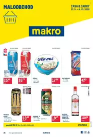 Makro leták Strana 1: Radegast 12 €18,10, Pražská vodka 37,5 %, nordic ice vodka 37,5 % €119,90