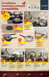 Folheto Auchan Página 2: Conjunto 3 Frigideiras Marm ACTUEL €29,99, Crepeira c/ Revestimento Cerâmico Actuel Alumínio €9,99