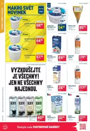 Makro leták Strana 14: Mléko čerstvé 1,5 % €17,50, Mléko trvanlivé 1,5 % €10,30