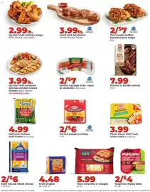 Hy-Vee weekly ad week 39 Page 12: Kraft natural sliced cheese €6,00, Pork oven ready stuffed boneless pork chops €7,00