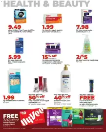 Hy-Vee weekly ad week 39 Page 38: Alka-Seltzer Plus Powerfast Fizz €9,49, Hy-Vee foaming hand soap €5,00