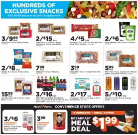 Mills Fleet Farm weekly ad week 39 Page 21: Ruffles potato chips €8,00, Fleet Farm pumpkin pie taffy €3,99