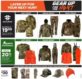 Mills Fleet Farm weekly ad Page 22: Fleet Farm Hunting Apparel for the Family €19,99, Men's Hunting Accessories €30,00