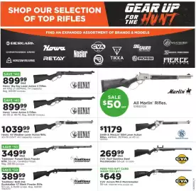 Mills Fleet Farm weekly ad Page 3: Henry Lever Action X Rifles €899,99, Henry All Weather Lever Action Rifle €1.039,99