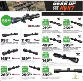 Mills Fleet Farm weekly ad Page 6: Vortex Viper PST Gen II Riflescope €999,99, Burris Fullfield Riflescope €169,99