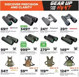 Mills Fleet Farm weekly ad Page 7: Bushnell Powerview 2 Binoculars €24,99, Muddy Pro Binocular Harness €34,99