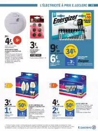 Catalogue E.Leclerc Brico | Jardin, brico, chauffage page 15: Energizer Piles alcalines €6,53, ALLVISION SPOTS LED €2,45