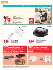 Catalogue Auchan | Cuisine gourmande hypers page 38: PHILIPS APPAREIL A CROQUE €39,99, Moulinex BATTEUR HM3101B1 €19,99