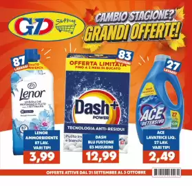 Volantino GeD Shopping Pagina 1: GD 87 LAVAGGI RMATO ENIENZA Shopping CAMBIO STAGIONE? GRANDI OFFERTE! 83 MISURINI OFFERTA