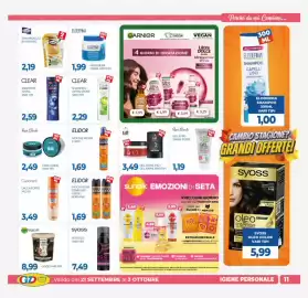 Volantino GeD Shopping Pagina 11: Lacca ml300 fissaggio forte / normale €1,69, Clear shampoo vari tipi €2,59