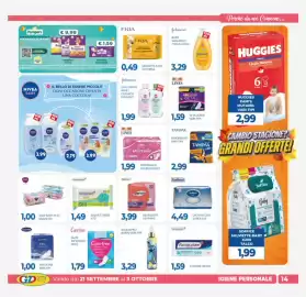 Volantino GeD Shopping Pagina 14: Johnson's Olio Aloe / Classico Italiano €1,99, Carefree Cotton Feel Normal €1,79