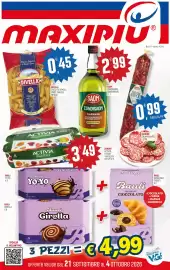 Volantino Maxipiù Pagina 1: Saom condimento €2,99, Divella pasta di semola varie trafile €0,45