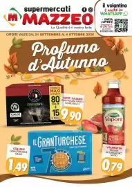 Volantino Mazzeo Supermercati Pagina 1: Caffè Iuliano Gran Aroma Napoli €9,90, Colussi Gran Turchese €1,49
