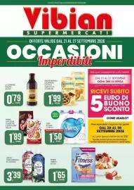 Volantino Vibian settimana 39 Pagina 1: Vera Acqua €1,50, Mulino Bianco Crostatine Cacao €1,99