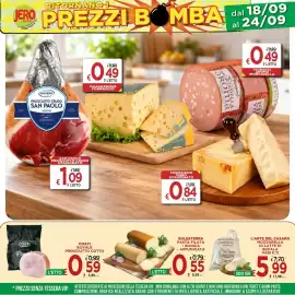 Volantino Jero Market settimana 38 Pagina 6: RITORNANO-I JERO PREZZI BOMBA dal 18/09 MARKET SALUNIFICO SAN PAOLO PROSCIUTTO