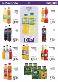 Volantino Eurocash Pagina 28: Pepsi Cola €1,05, San Pellegrino bibite vari tipi €0,82