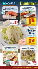 Folleto Abordo Página 4: Filetes de Bacaladilla €7,95, Filetes de Tilapia €3,50