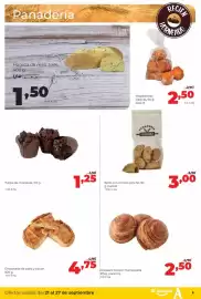 Folleto Alimerka semana 39 Página 9: Panadería Hogaza de maíz 5,4%, 400 g. 1,60 1,50 3,75 €/kg Tulipa de chocolate, 110 g
