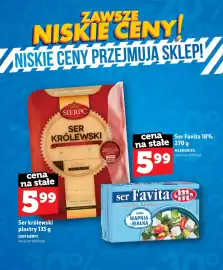 Topaz gazetka Strona 13: Ser królewski w plastrach Sierpc €5,99, Ser Favita Mlekovita 18% €5,99