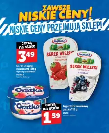 Topaz gazetka Strona 16: Serek wiejski z truskawkami Piątnica €3,49, Jogurt truskawkowy Gratka Danone €1,59