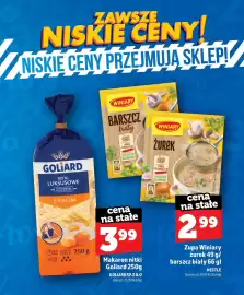 Topaz gazetka Strona 34: Makaron nitki Goliard €3,99, Zupa Winiary żurek €2,99