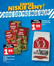 Topaz gazetka Strona 35: Sól Kujawska jodowana €1,99, Pieprz czarny mielony Prymat €1,69