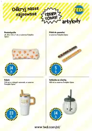 Tedi gazetka Strona 3: Szklanka ze słomką w wzorze Pumpkin Spice €14,00, Kubek €23,00