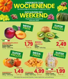 Volantino Despar Pagina 2: Kiwi Despar €2,49, Zwetschgen Bio,Logico Despar Italia €1,79