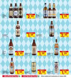 Volantino Eurospar Pagina 16: Birra Hofbräu Oktoberfestbier Hofbräu München €1,59, Birra assortita Augustiner €2,09