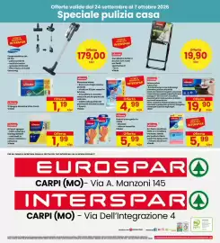 Volantino Eurospar Pagina 40: 3 Spugne abrasive Ultra Fresh Vileda €1,19, Guanti usa e getta in nitrile Vileda €5,99