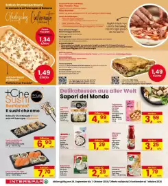 Volantino Interspar Pagina 24: Pizza Brett €1,49, Latte di noce di cocco Suzi Wan €2,29