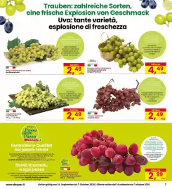 Volantino Interspar Pagina 7: Trauben Red Globe €2,49, Trauben Pizzutella €2,49