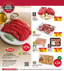 Volantino Interspar Pagina 8: Schweinsschopf in Scheiben €7,40, Polpa legata per roastbeef di bovino Cucina Express €16,50