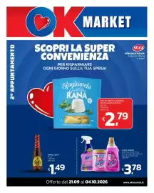 Volantino Ok Market Pagina 1: Vanish Oxi Action €3,78, Sfogliavelo Rana Ricotta e Spinaci €2,79