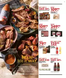 Woolworths catalogue Page 3: 100% Fruit & Vegetable Juice Blends Assorted €125,00, Thick Cut Rump or Sirloin Steak €249,99