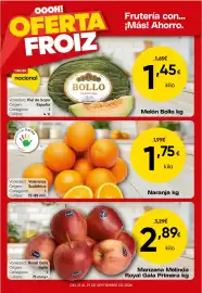 Folleto FROIZ semana 39 Página 1: OOOH! OFERTA FROIZ ORIGEN nacional Variedad: Piel de Sapo Origen: Categoría: Calibre