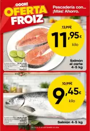 Folleto FROIZ semana 39 Página 2: Salmón 4-5 kg €9,45, Froiz salmón al corte €11,95