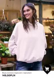 Bershka gazetka tydzień 39 Strona 10: Bluza oversize z kapturem i nadrukiem €149,00
