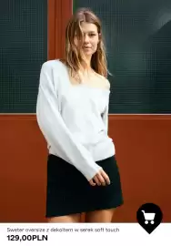 Bershka gazetka tydzień 39 Strona 6: Sweter oversize z dekoltem w serek soft touch €129,00