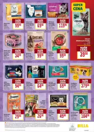 Billa leták týden 39 Strana 35: Meat care konzerva pro psy vepřová €34,90, Sheba Selection rybí výběr €64,90