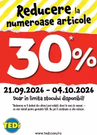 Catalog TEDI Pagină 1: Reducere la numeroase articole 30% 21.09.2026 - 04.10.2026 Doar în limita stocului disponibil!