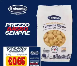 Volantino Il Gigante Pagina 4: Lumache Rigate n°39 €0,65