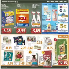 Volantino Paghi Poco Pagina 19: Lavatrice Marsiglia Chanteclair €6,49, Secco Cane PURINA One €3,49