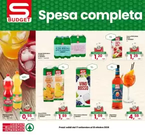 Volantino Despar | S-Budget Pagina 4: Acqua Minerale Fonte Guizza €1,20, Succhi 100% Ananas o Arancia S-BUDGET €1,89