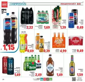 Volantino Eté Pagina 20: Pepsi Cola Vari Gusti €1,15, Heineken birra analcolica €2,49